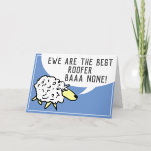 Best Roofer Bar None - Sheep Pun Card
