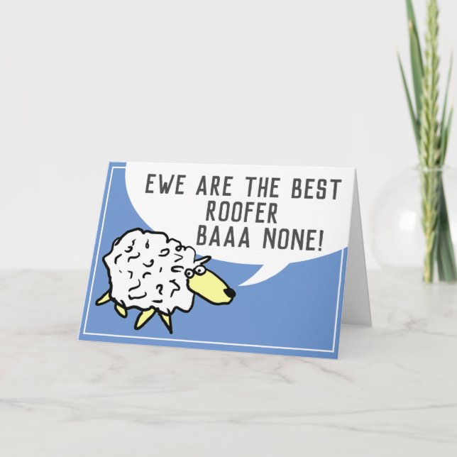 Best Roofer Bar None - Sheep Pun Card (Front)