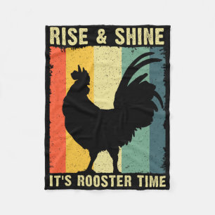 Best Rooster Design For Men Women Kids Chicken Roo Fleece Blanket