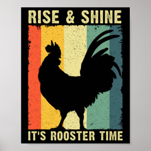 Best Rooster Design For Men Women Kids Chicken Roo Poster