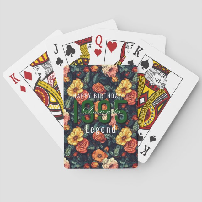 Best Rose Floral Garden Birthday Party Playing Cards (Back)