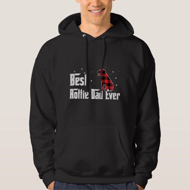 Best Rottie Dad Ever Red Plaid Christmas For Dog L Hoodie (Front)