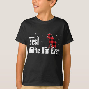Best Rottie Dad Ever Red Plaid Christmas For Dog L T-Shirt