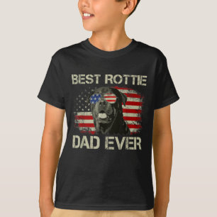 Best Rottie Dad Ever Rottweiler American Flag Gift T-Shirt