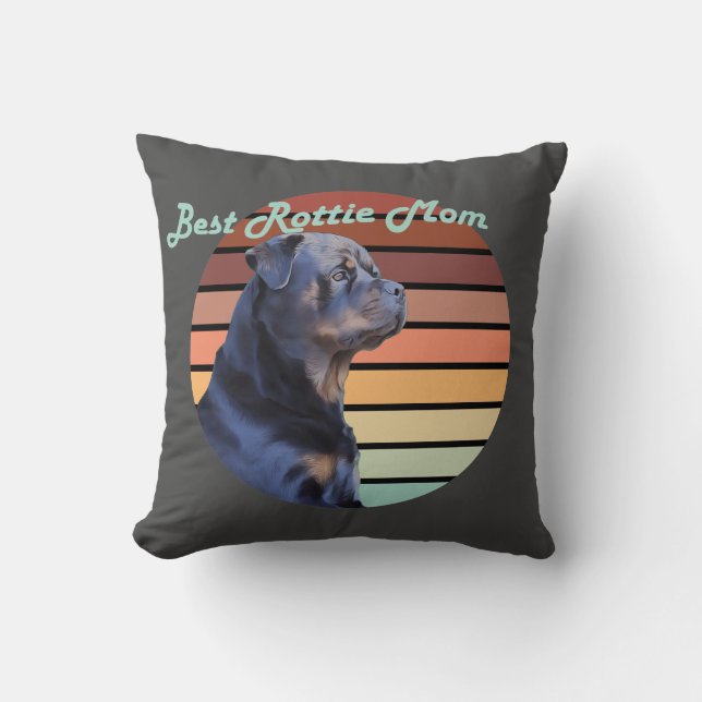 Best Rottie Mum Retro  Cushion (Front)