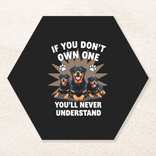 Best Rottweiler Art For Men Women Kids Rottie Rott Paper Coaster (Front)
