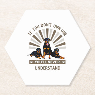 Best Rottweiler Art For Men Women Kids Rottie Rott Paper Coaster