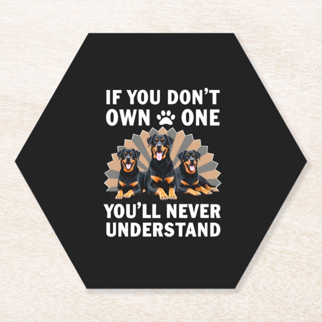 Best Rottweiler Art For Men Women Kids Rottie Rott Paper Coaster (Front)