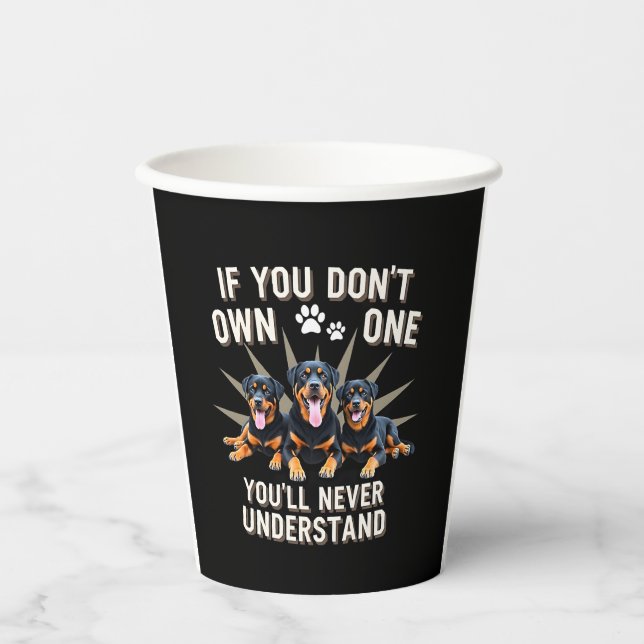Best Rottweiler Art For Men Women Kids Rottie Rott Paper Cups (Front)