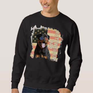Best Rottweiler Dad Ever Us Flag 4th Sweatshirt
