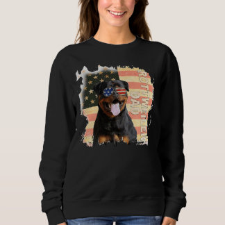 Best Rottweiler Dad Ever Us Flag 4th Sweatshirt