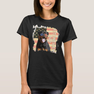 Best Rottweiler Dad Ever Us Flag 4th T-Shirt