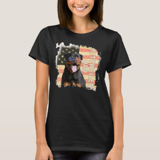 Best Rottweiler Dad Ever Us Flag 4th T-Shirt