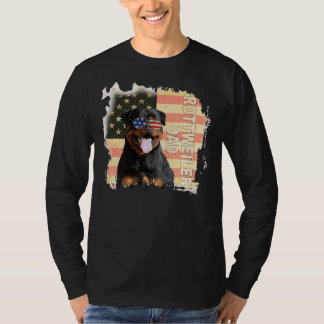 Best Rottweiler Dad Ever Us Flag 4th T-Shirt