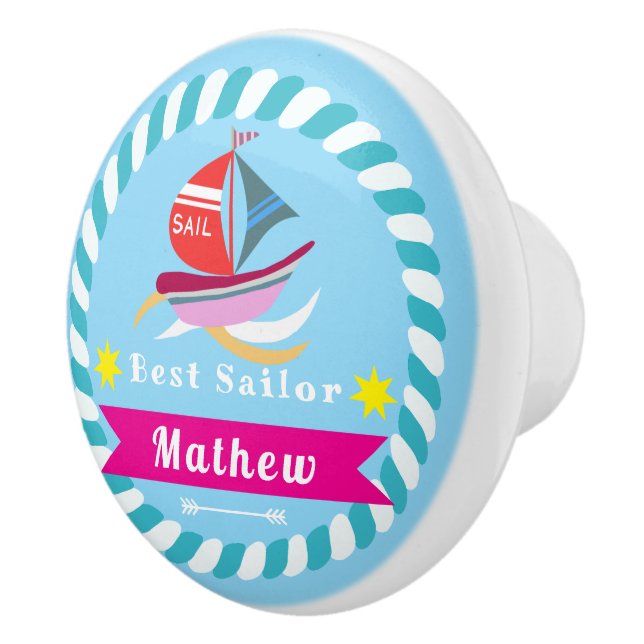 Best Sailor Baby Blue Ceramic Knob (Right)