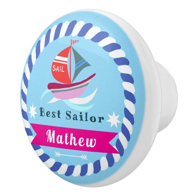 Best Sailor Baby Light  Blue Ceramic Knob (Right)
