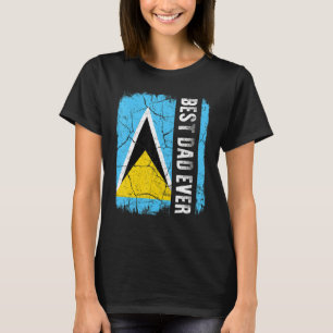 Best Saint Lucian Dad Ever Saint Lucia Flag Father T-Shirt