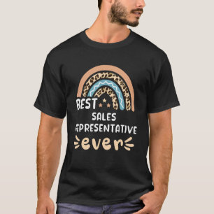 Best Sales Representative Ever Leopard Rainbow Mom T-Shirt