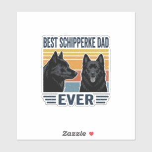 Best Schipperke Dad Ever Retro Dog Vector Design_1
