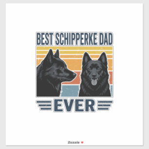 Best Schipperke Dad Ever Retro Dog Vector Design_1