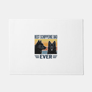 Best Schipperke Dad Ever Retro Dog Vector Design_1 Doormat