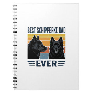 Best Schipperke Dad Ever Retro Dog Vector Design_1 Notebook
