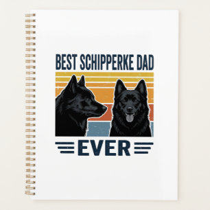 Best Schipperke Dad Ever Retro Dog Vector Design_1 Planner