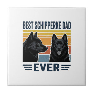 Best Schipperke Dad Ever Retro Dog Vector Design_1 Tile