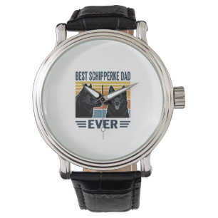 Best Schipperke Dad Ever Retro Dog Vector Design_1 Watch
