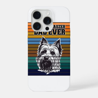 Best Schnauzer Dad Ever Retro Vintage Fathers Day iPhone 15 Pro Case