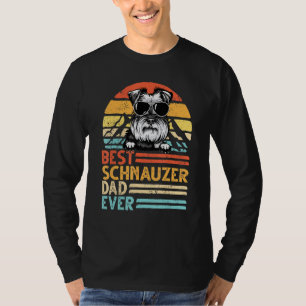 Best Schnauzer Dad Ever Retro Vintage Fathers Day T-Shirt