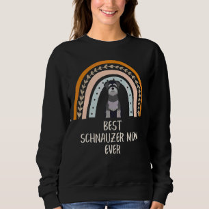 Best Schnauzer Mum Ever Dog  Boho Rainbow Sweatshirt
