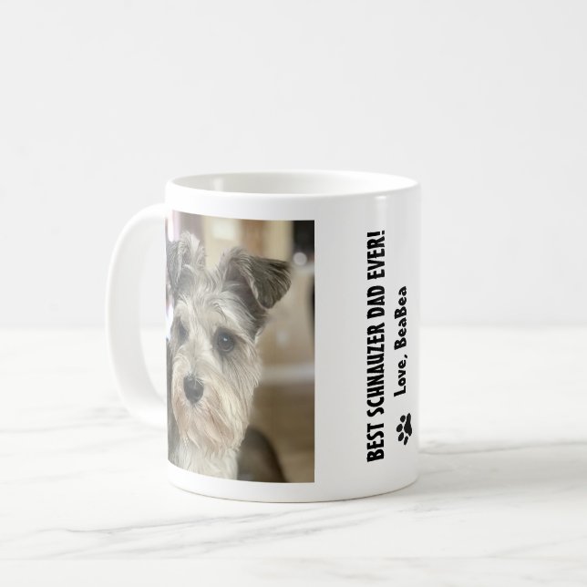 Best Schnauzer Photo Dad Dog Coffee Mug (Front Left)