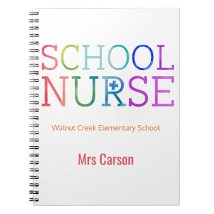 Best School Nurse Ever Personalised Typography Notebook