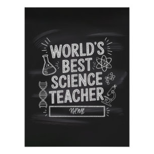 Best Science Teacher Chalkboard Gift Poster