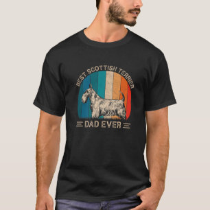 Best Scottish Terrier Dog Dad Ever Retro Graphic F T-Shirt