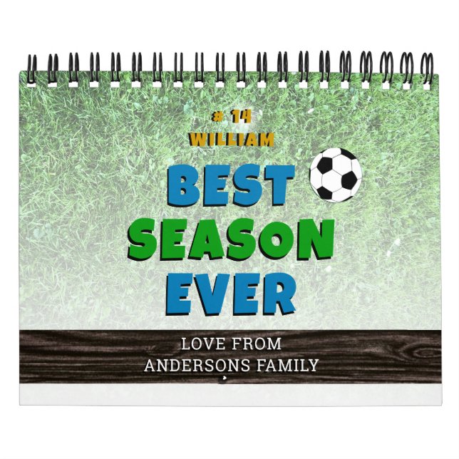 Best SEASON Ever, Soccer ball, Sports Personalised Calendar (Cover)