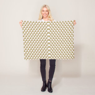 Best Sela white background with green leaves on it Fleece Blanket