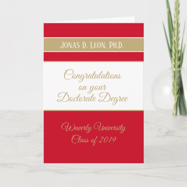 Best Seller! Doctorate graduation card (Ph.D.) (Front)