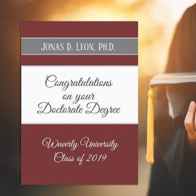 Best Seller! Doctorate graduation card (Ph.D.) (Creator Uploaded)