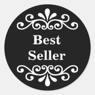 Best Seller in Black and White Classic Round Sticker