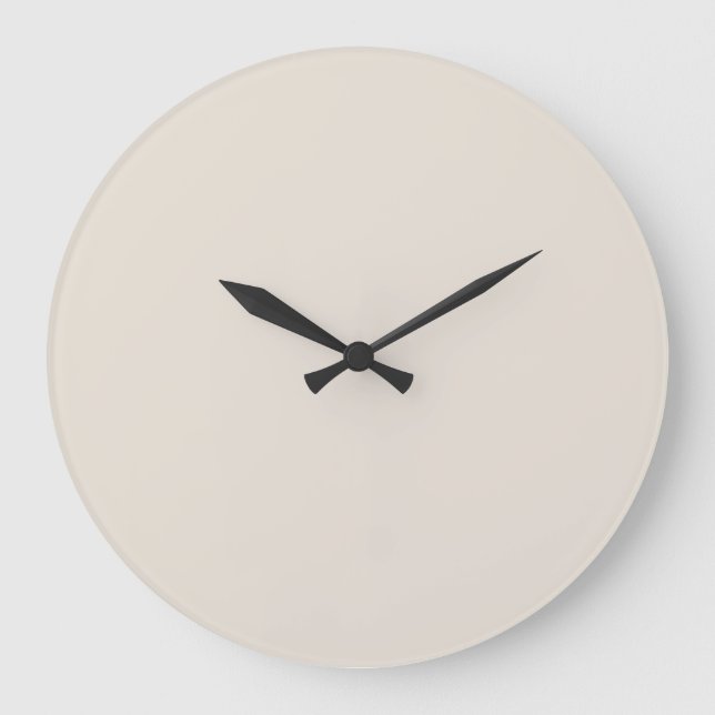 Best Seller Off White Cream Ivory Solid Colour Large Clock (Front)