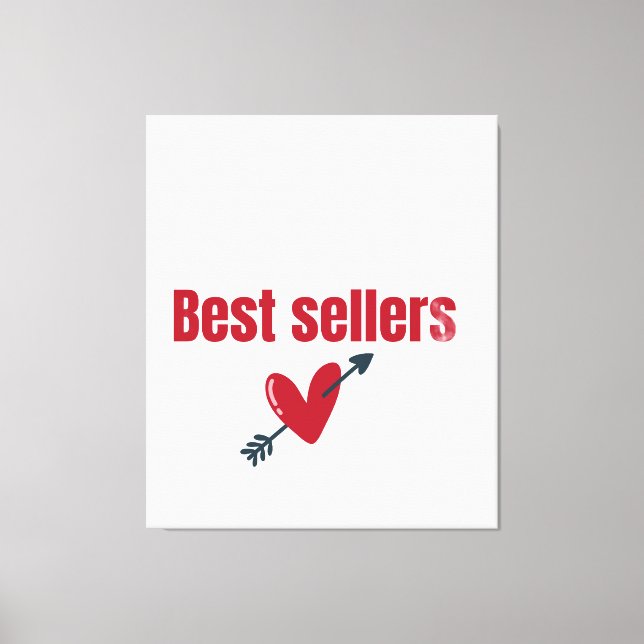 Best Sellers Valentine Heart Arrow T-Shirt Canvas Print (Front)
