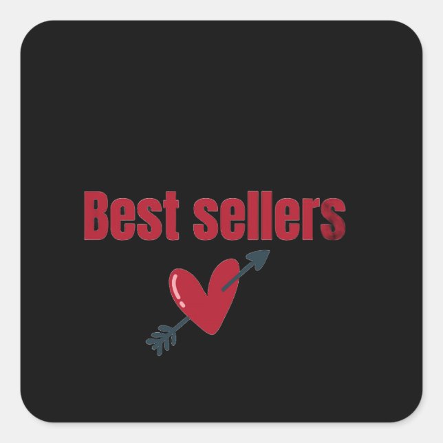 Best Sellers Valentine Heart Arrow T-Shirt Square Sticker (Front)
