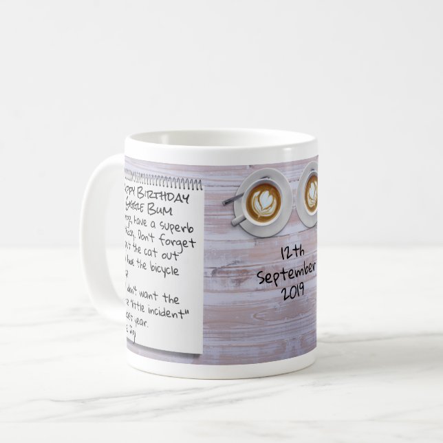 Best Selling Funny Note Write It Yourself Birthday Coffee Mug (Front Left)