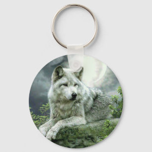 Best Selling Imaginative Wolf Art Illustration Pai Key Ring