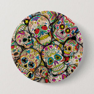 Best Selling Sugar Skull Pattern 7.5 Cm Round Badge