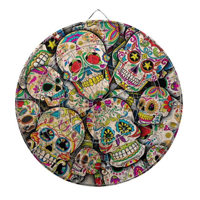 Best Selling Sugar Skull Pattern Dartboard (Front)