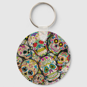 Best Selling Sugar Skull Pattern Key Ring