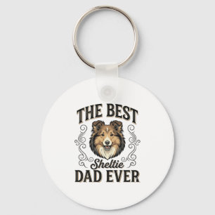 Best Sheltie Dad Ever Vintage Dog Lover Design_1 Key Ring